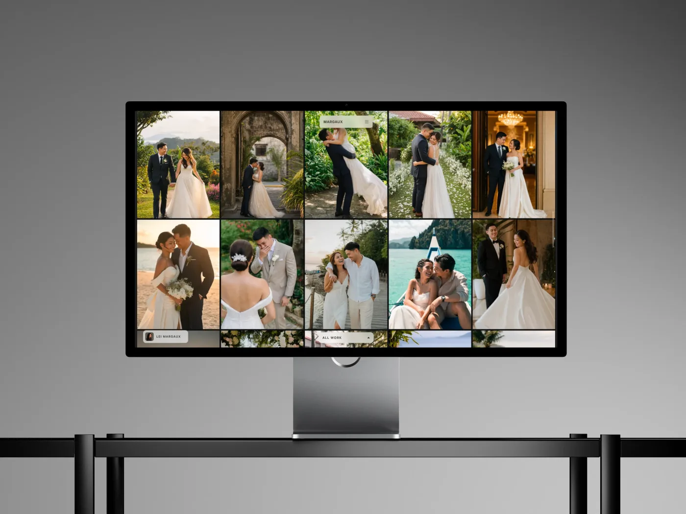 Lei Margaux website shown on a desktop monitor